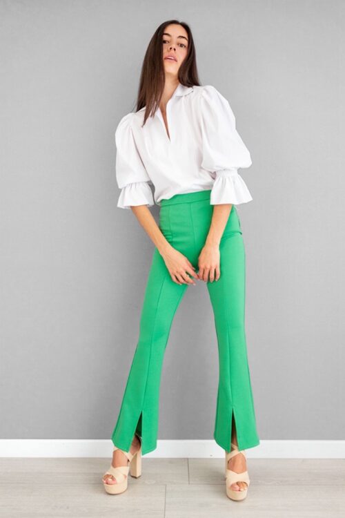 Pantalon Recto Bota Abierta Verde -SALE