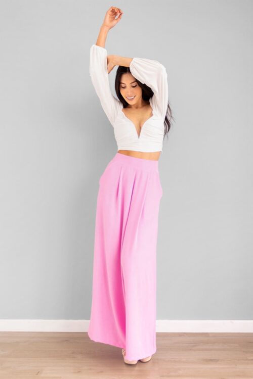 Pantalon Con Caida Rosado -50%