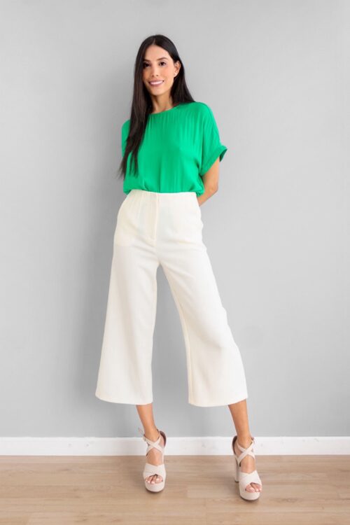 Culotte Lino Pinzas Marfil -50%