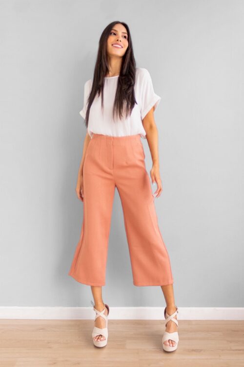 Culotte Lino Pinzas Terracota -50%