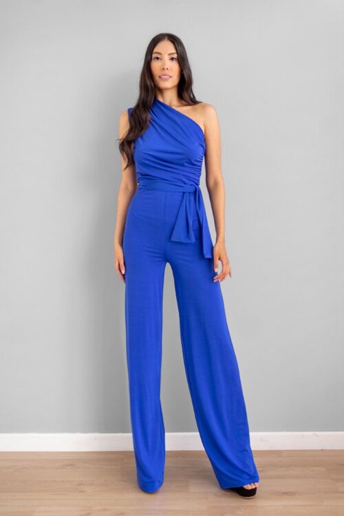 Enterizo Escote Asimetrico Azul -50%