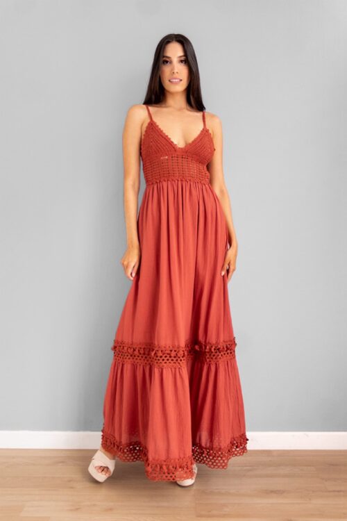 Vestido Top Tejido Terracota -50%