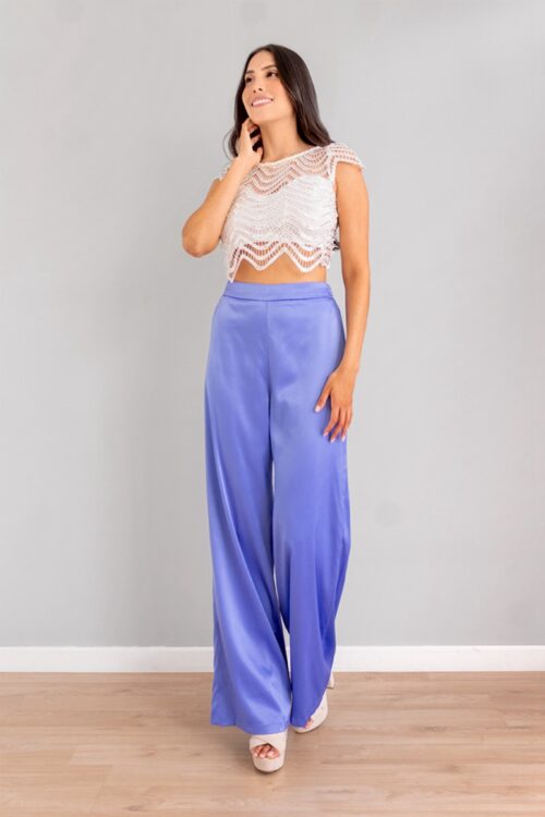 Palazzo Satin Azul -50%