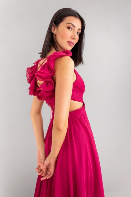 Vestido Top Boleros Espalda Cruzada Cereza