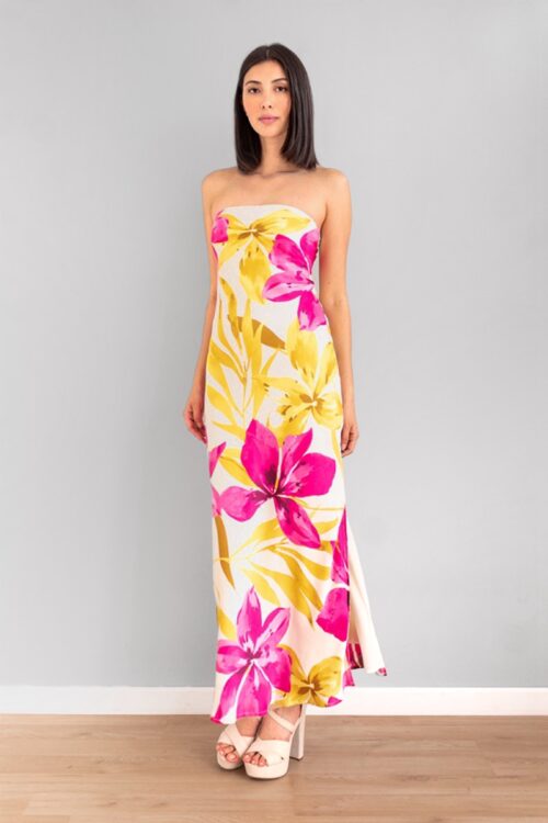 Vestido Strapless Print Verano