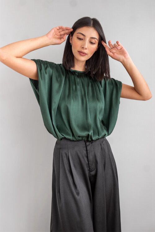 Top Recogido Cintura Verde -50%