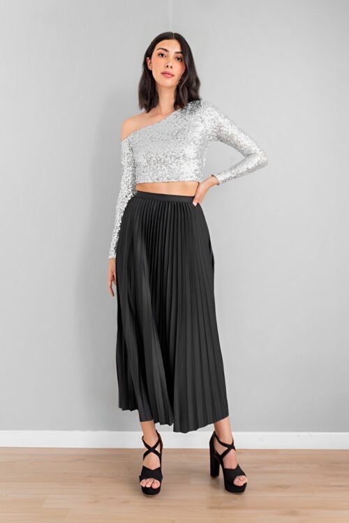 Falda Plisada Negra