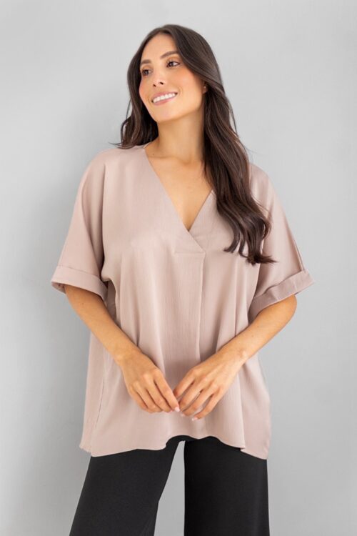 Bluson Escote V Beige -50%
