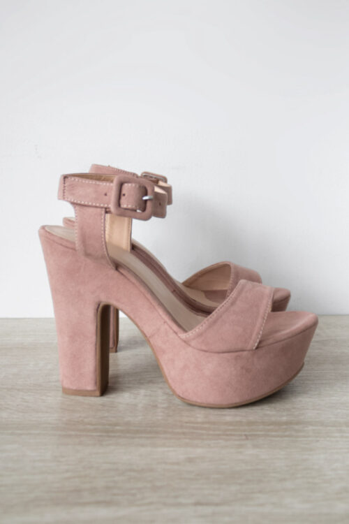Tacones Plataforma Hebilla Ancha Cocoa