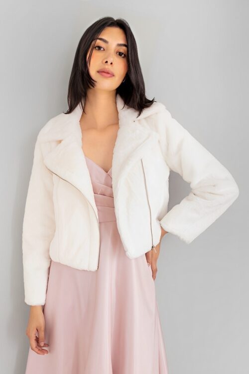 Chaqueta Efecto Piel Blanco