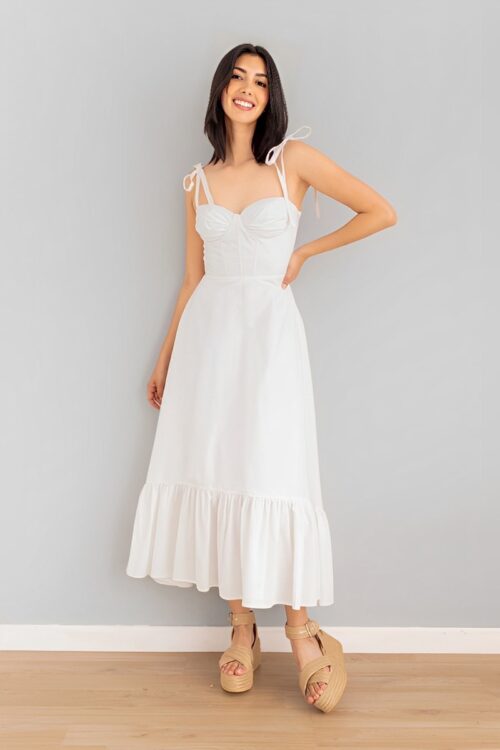 Vestido Tiras Ajustables Blanco