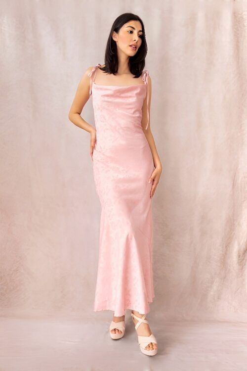 Vestido Satin Rosado