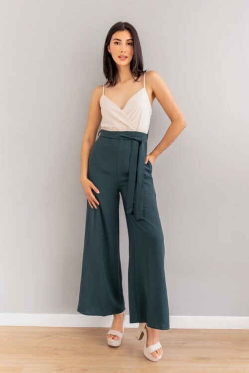 Jumper Con Lazo Marfil con Verde