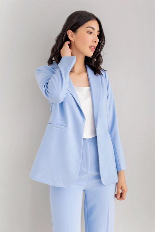 Blazer Largo Celeste
