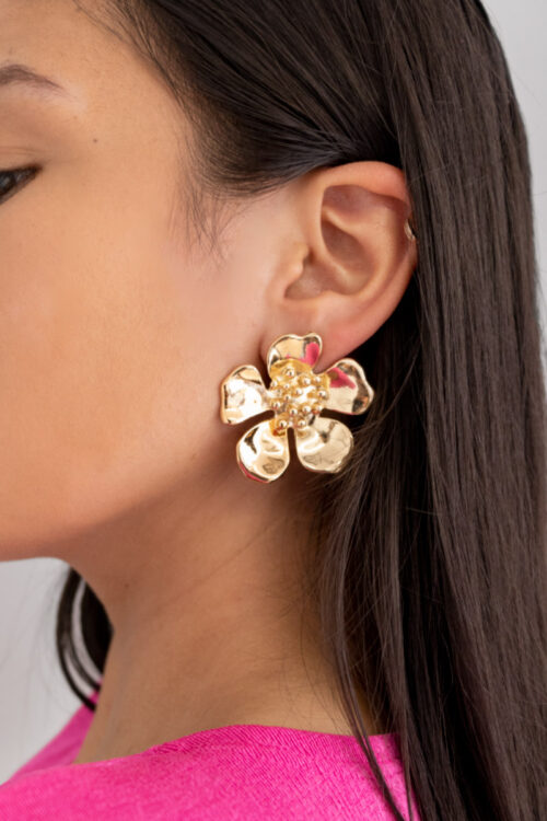 Aretes Maxi Flor Dorada
