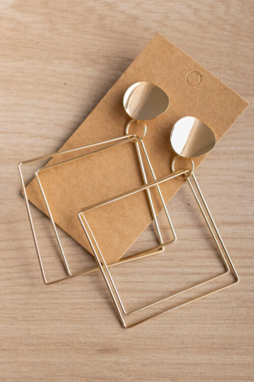 Aretes Candonga en Rombo Dorado