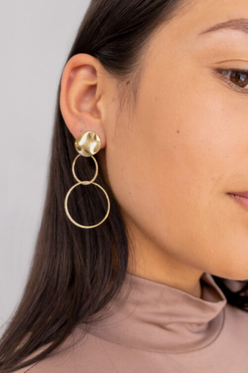 Aretes Aros Entrelazados Dorados