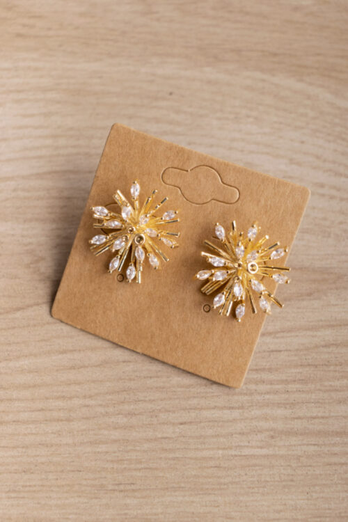 Aretes Estrellas Dorado Con Brillos