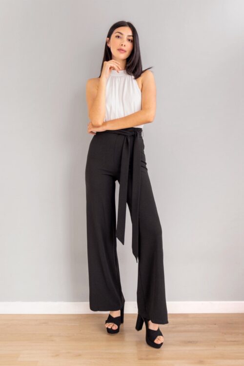 Enterizo Negro Top Halter Blanco