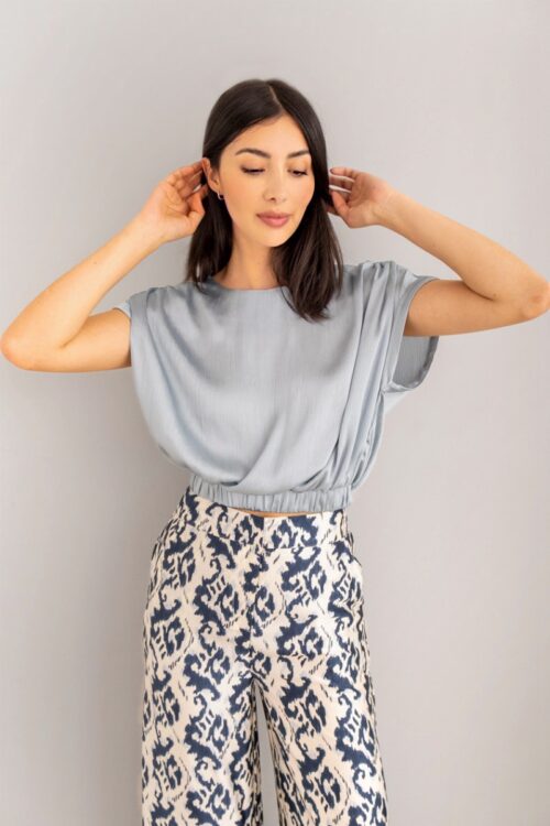 Blusa Textura Celeste