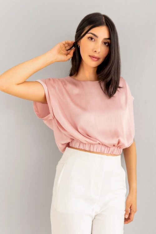 Blusa Textura Rosa