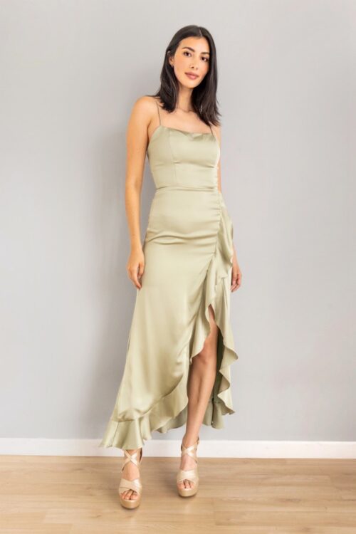 Vestido Abertura Bolero Espalda Cruzada Sage