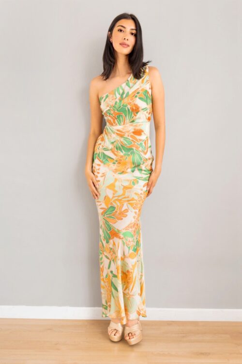 Vestido Asimetrico Print Amarillos
