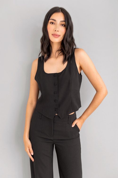 Chaleco Botones Negro