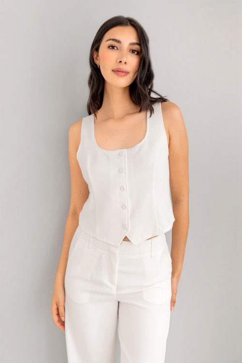 Chaleco Botones Blanco