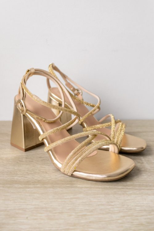 Sandalias Brillo Dorado