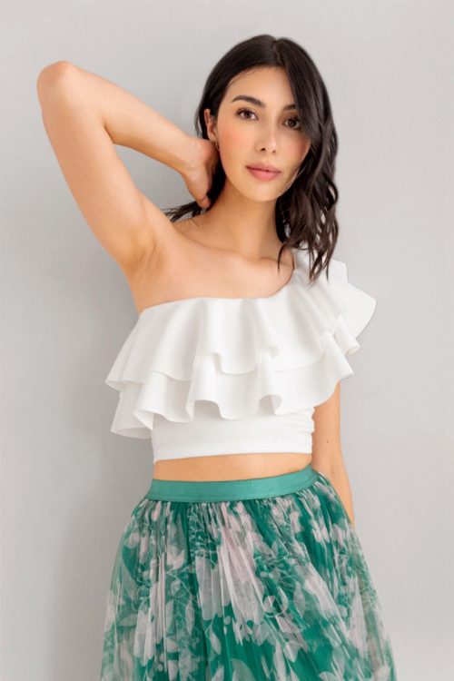 Top Bolero Asimetrico Blanco
