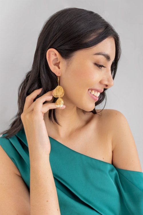 Aretes Petalos Dorados