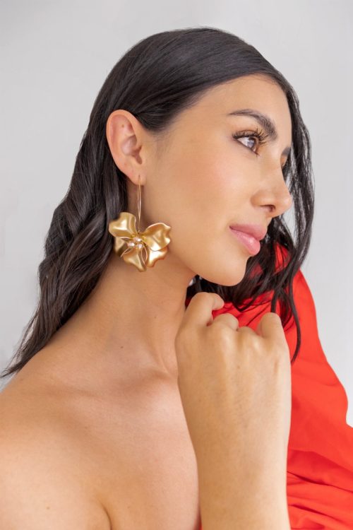 Aretes Flor Dorada