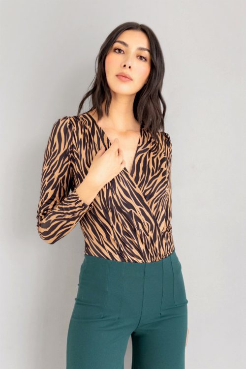 Body Animal Print Camel