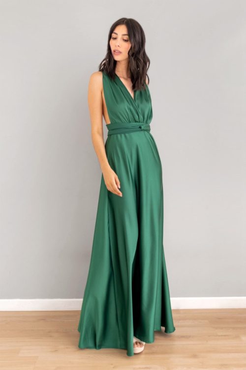 Vestido Ajuste Diferentes Formas Verde