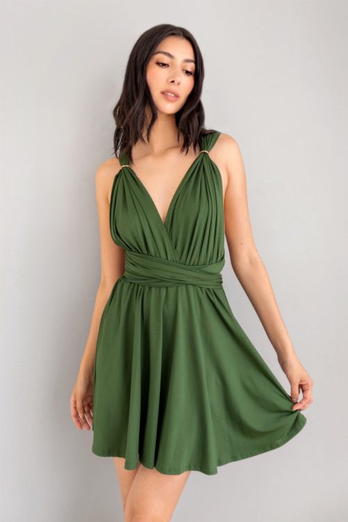 Vestido Corto Mil Formas Verde