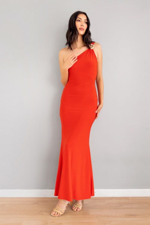 Vestido Mar Asimetrico Rojo