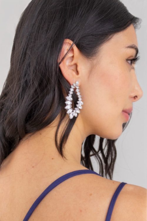 Aretes Rombo Zircones Plateados