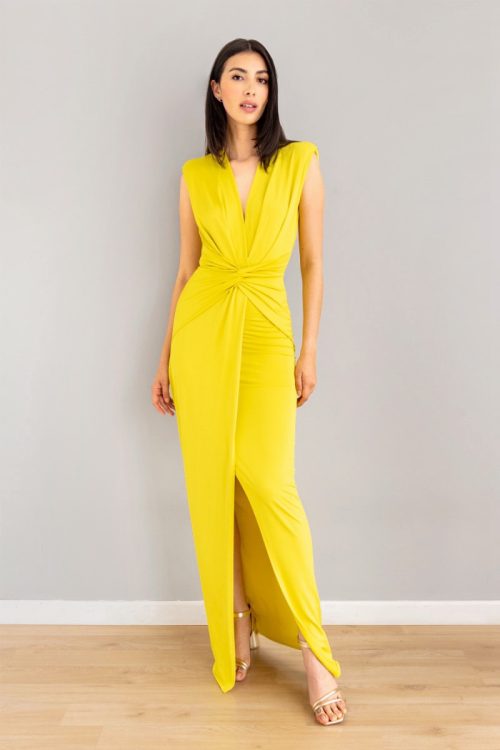 Vestido Escote V Anudado Limon