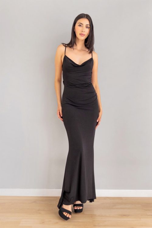 Vestido Espalda Descubierta Encaje Negro