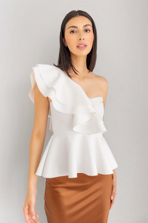 Blusa Peplum Bolero Cruzado Blanco