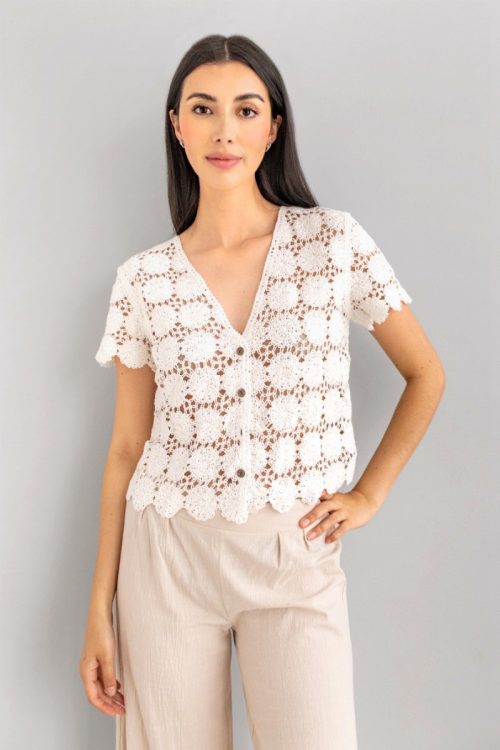 Blusa Crochet Blanca