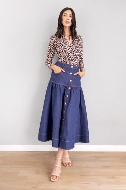 Falda Larga en Denim