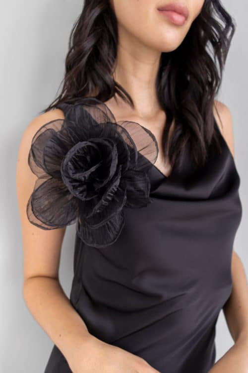 Prendedor Flor Negra