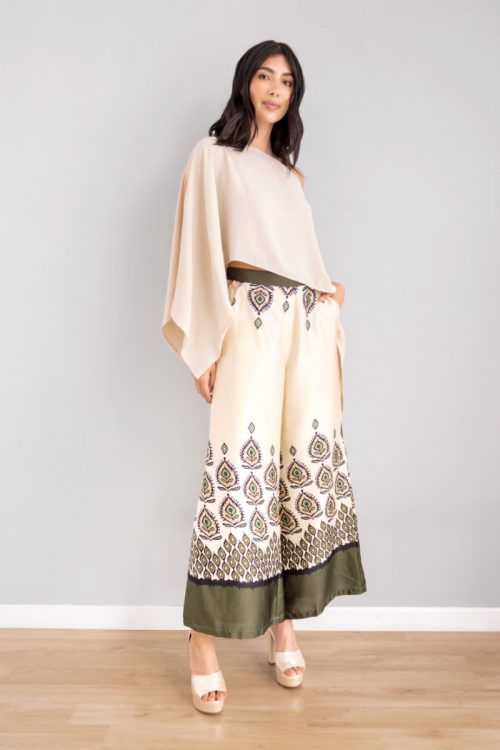 Pantalon Marfil Print Verde