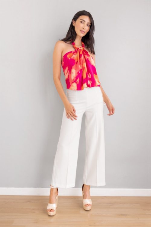 Pantalon Recto con Cadena Marfil