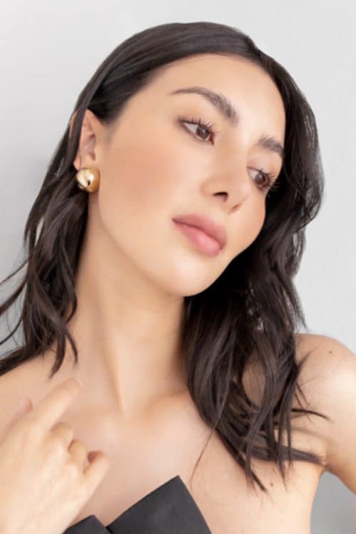 Aretes Boton Dorado