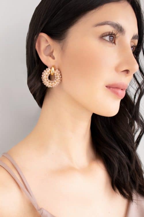 Aretes Canutilllos Beige