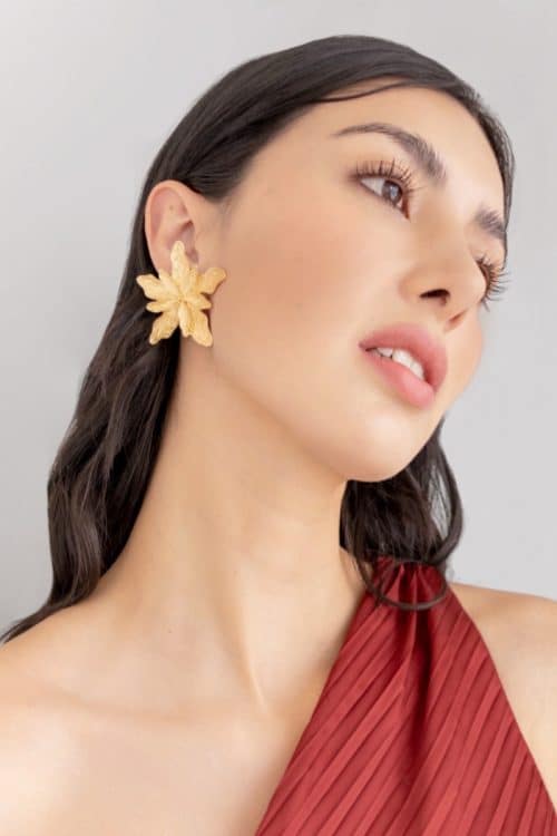Aretes Flor Estrella Dorada