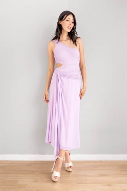 Vestido Con Lazo Lila